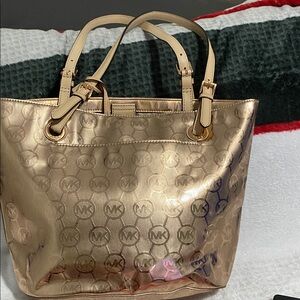 Michael Kors Gold Tote Bag